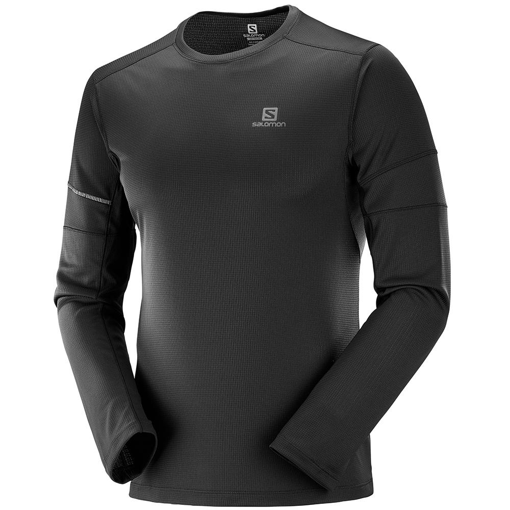 Tops Salomon Hombre Negras - Salomon Argentina AGILE LS M,642195-JVF